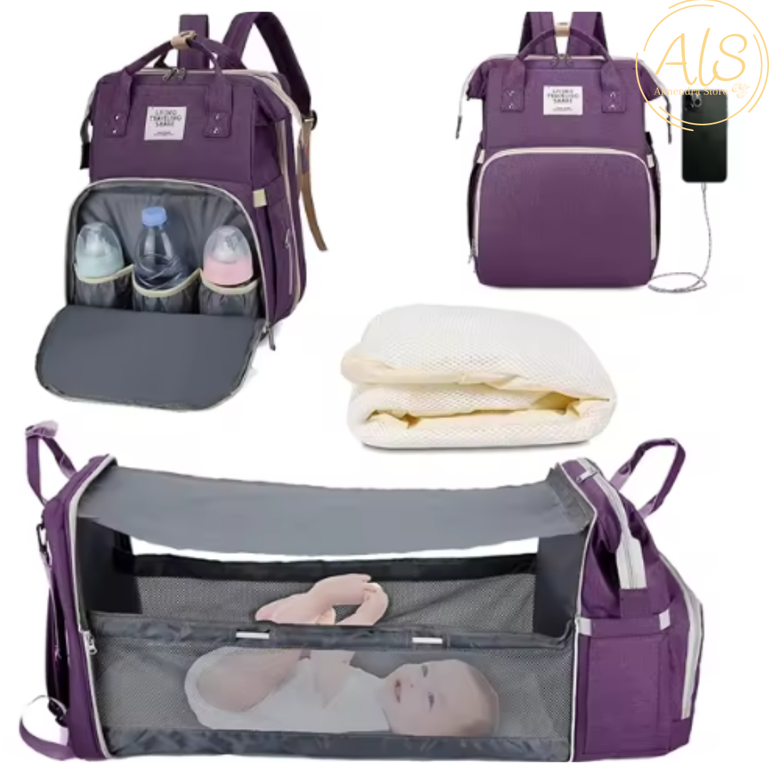 BabyBag™ -Mochila Pañalera  3en1 Cuna Mudador